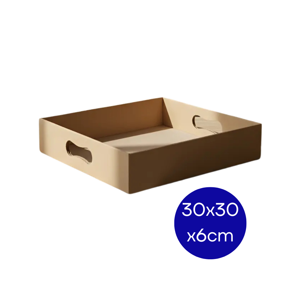 BANDEJA MICROCORRUGADO KRAFT 30X30X6CM X25 UNID. MEDORO