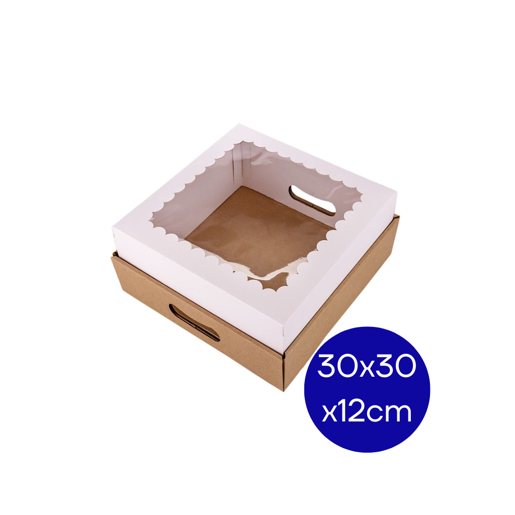 CAJA BASE MICROCORRUGADA C/ VISOR 30X30X12 MEDORO PAQ X 10 CMC30010