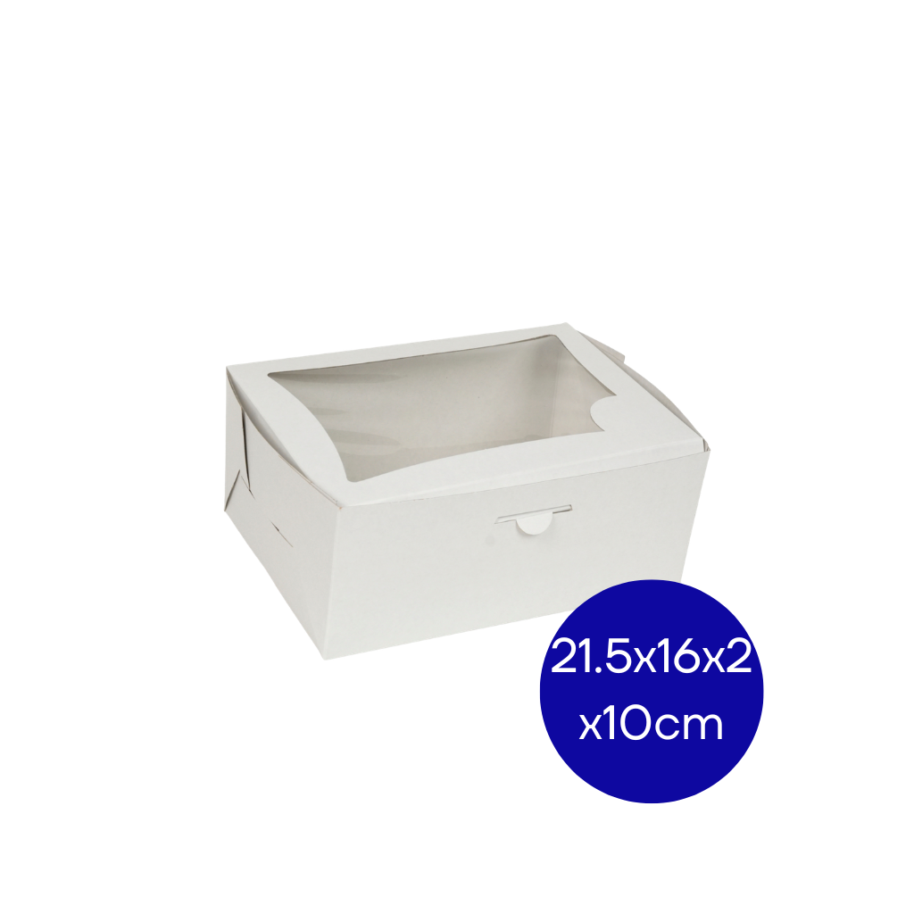 CAJA MULTIUSO RECTANGULAR C/ VENTANA 21,5X16,2X10CM PAQ X 25 UNI