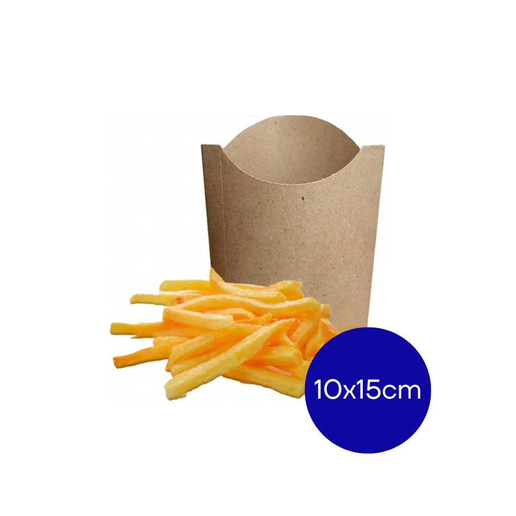 CAJA PAPA FRITA MARRON MEDORO 10X15 PAQ X 50 UNI CPFM001