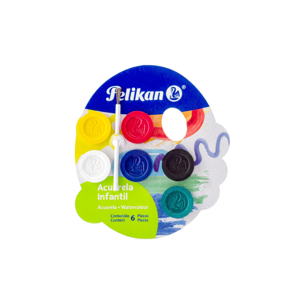 ACUARELA PELIKAN 6 COL. INFANTIL C/PINCEL