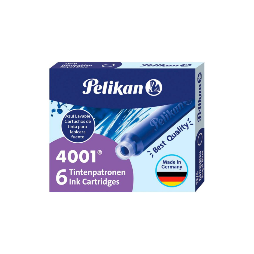 CARTUCHOS PELIKAN SOBRE X6 UNID AZUL LAVABLE