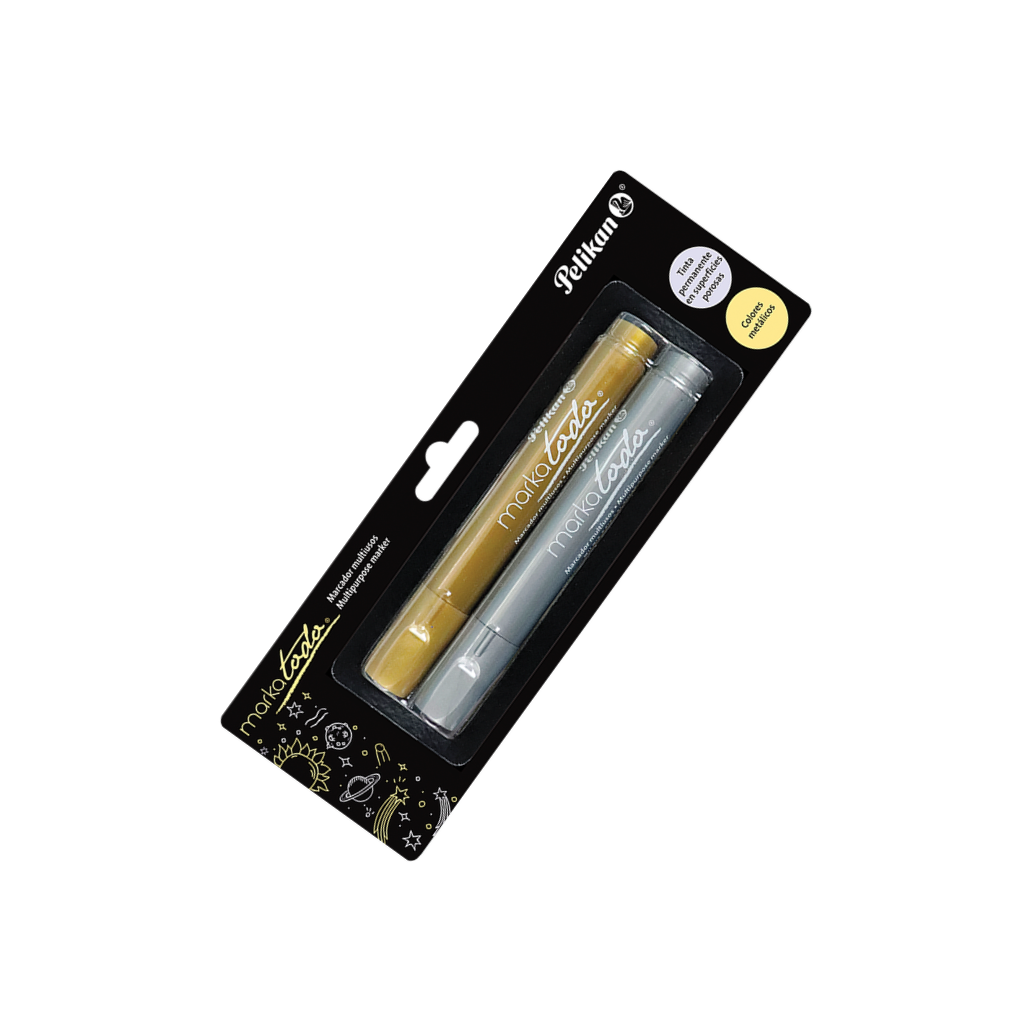 MARCADOR MARKATODO METALICO BLISTER POR 2 UNIDADES ORO Y PLATA L30262215