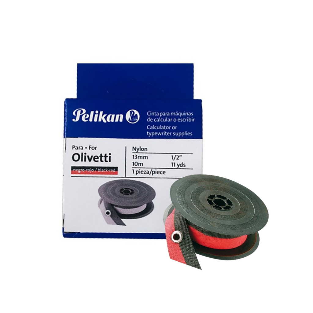 CINTA MAQUINA ESCRIBIR NYLON OLIVETTI NEGRO/ROJO PELIKAN