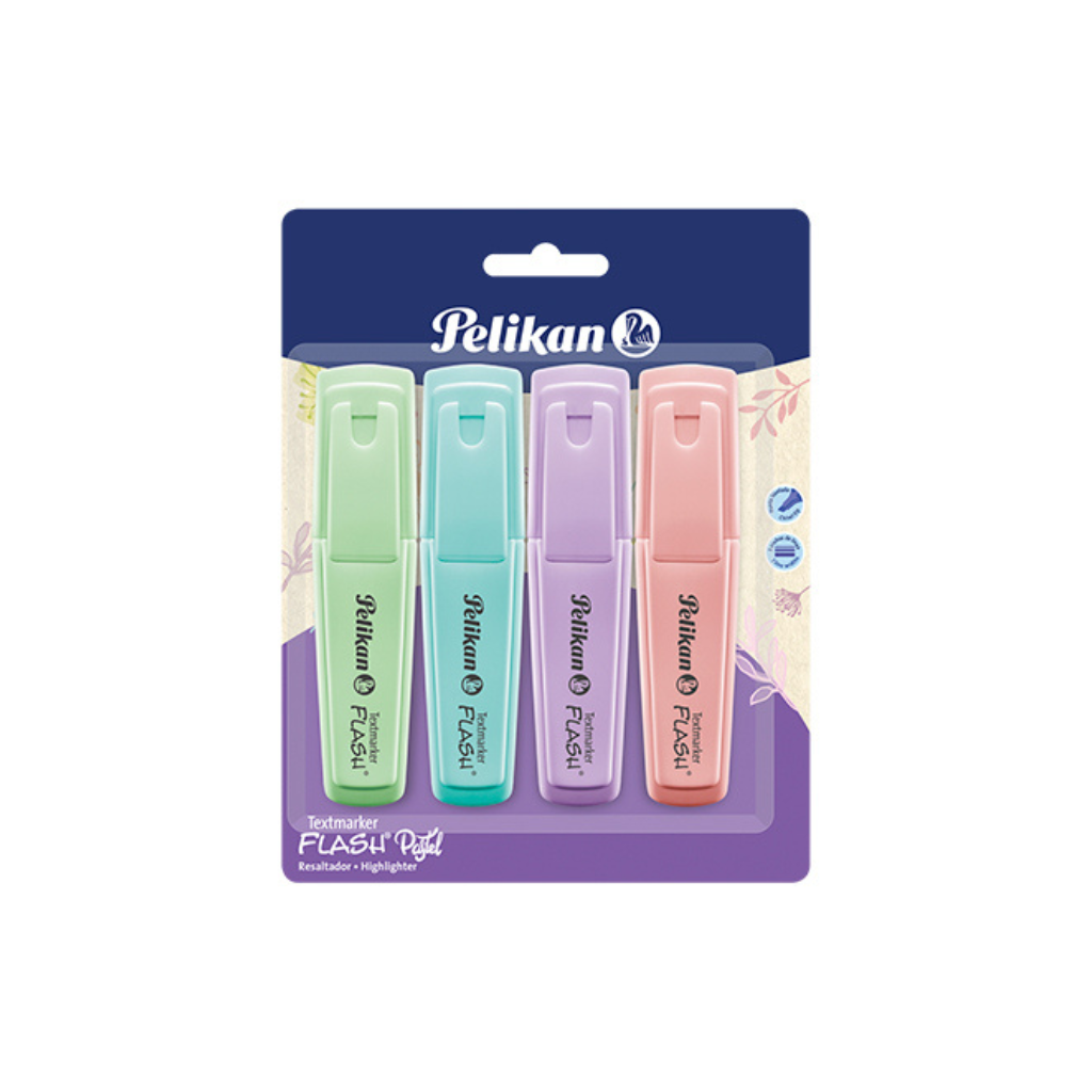 RESALTADOR PELIKAN PASTEL FLASH SURTIDO X 4