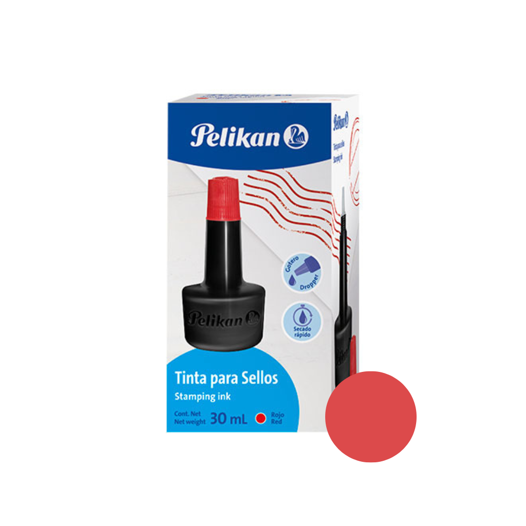 TINTA P/ SELLOS DE GOMA PELIKAN 4K 28CC ROJO