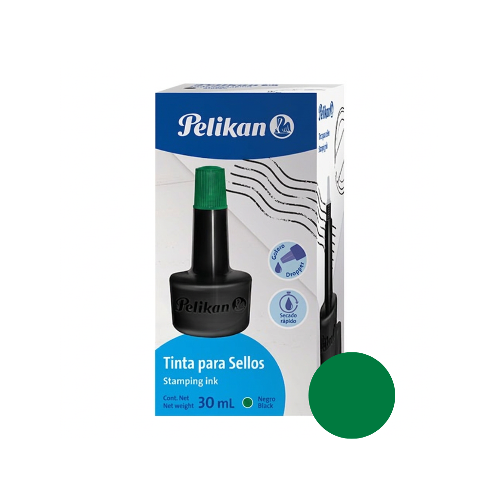 TINTA P/ SELLOS DE GOMA PELIKAN 4K VERDE 28CC
