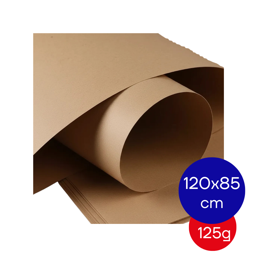 PAPEL KRAFT MISIONERO PLIEGO 120X85CM 125GRS X UNID.