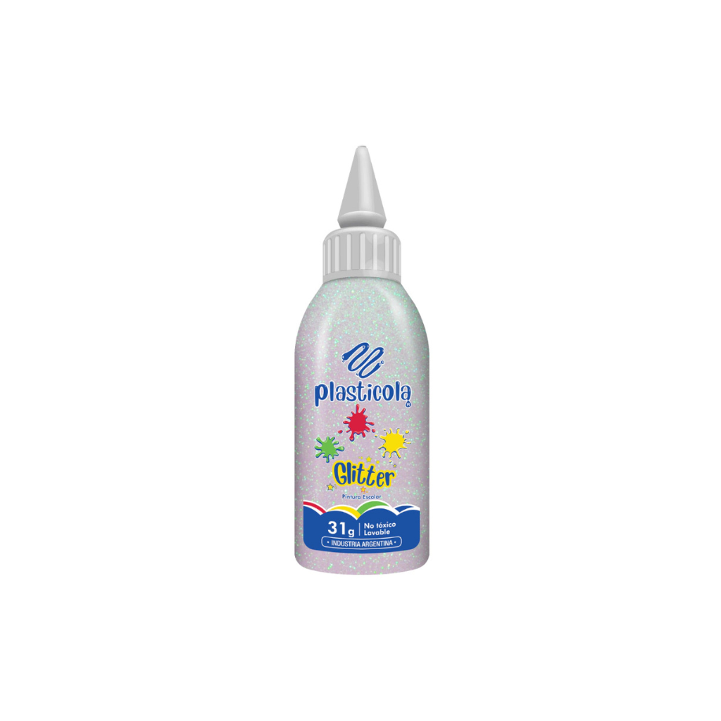 ADHESIVO CON GLITTER PLASTICOLA 38GRS IRIDISCENTE 