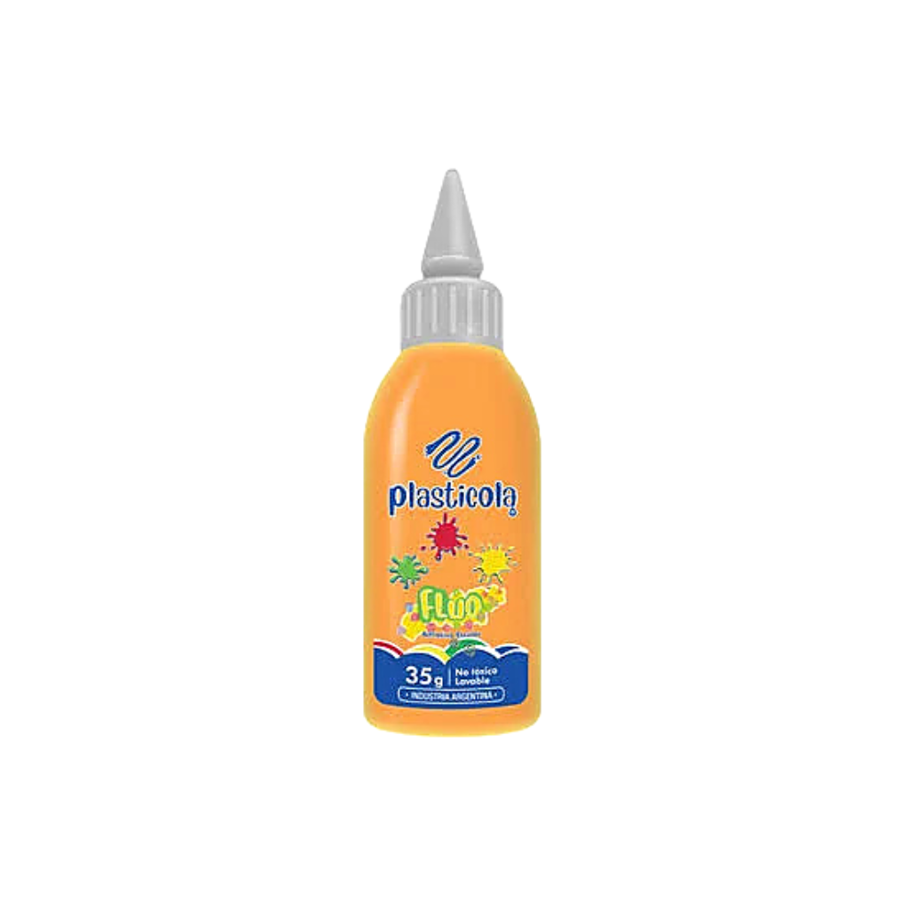 COLA VINILICAS PLASTICOLA X40G FLUO NARANJA