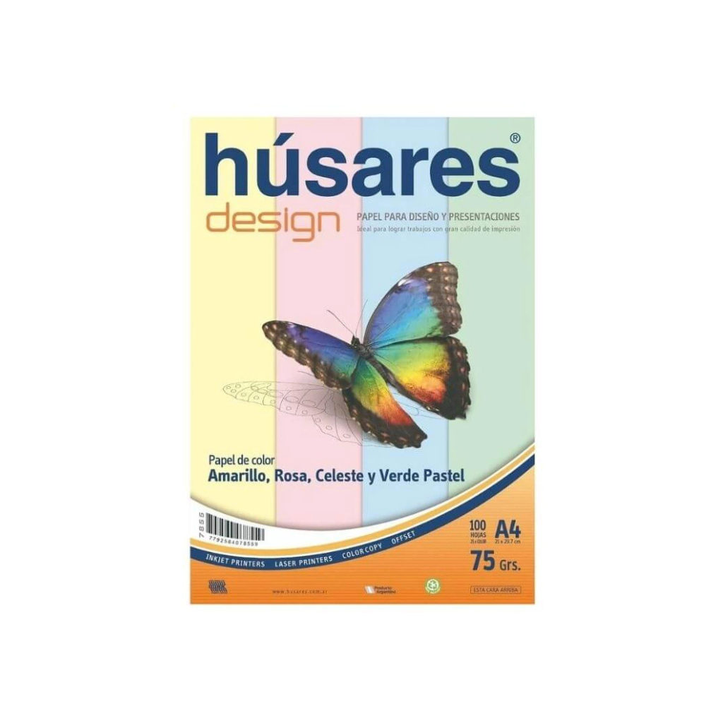 BLOCK A4 HUSARES 7855 4 COLORES 75 GRS X 100 HJS