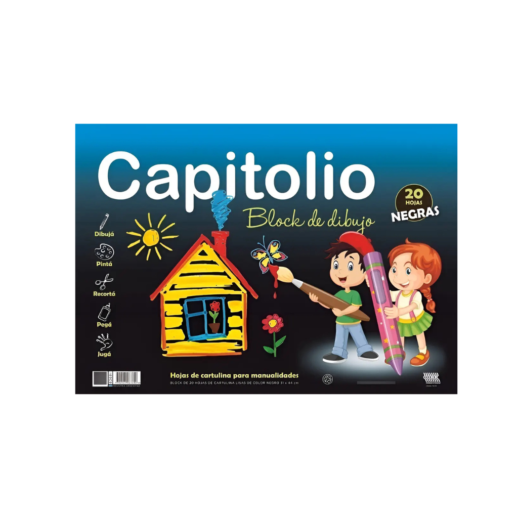 BLOCK CAPITOLIO DIBUJO NEGRO 6366 NRO 5 X 20H