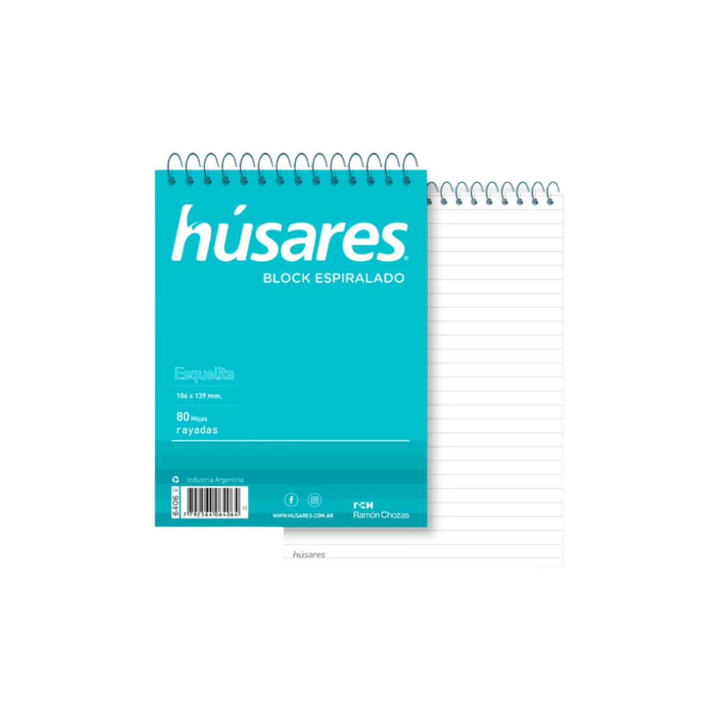 BLOCK ESPIRAL A6 ESQUELITA HUSARES X80H RAYADO