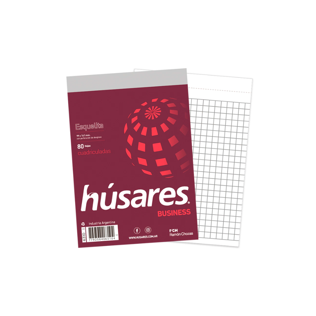 BLOCK HUSARES 6310 BUSINESS ESQUELITA A6 80 HOJAS CUADRICULADO