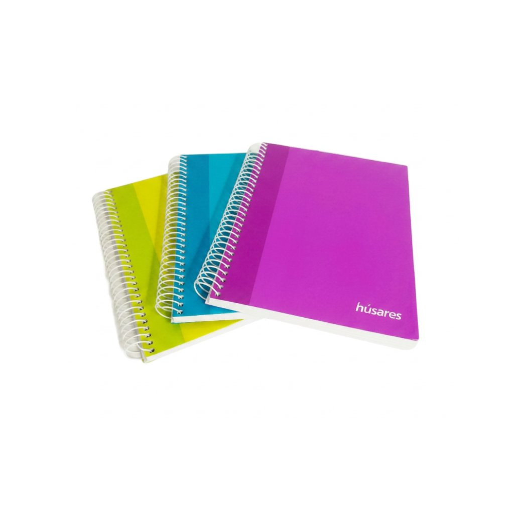 CUADERNO 16X21 C/ESPIRAL HUSARES X 80HJS = RAYADO 6296
