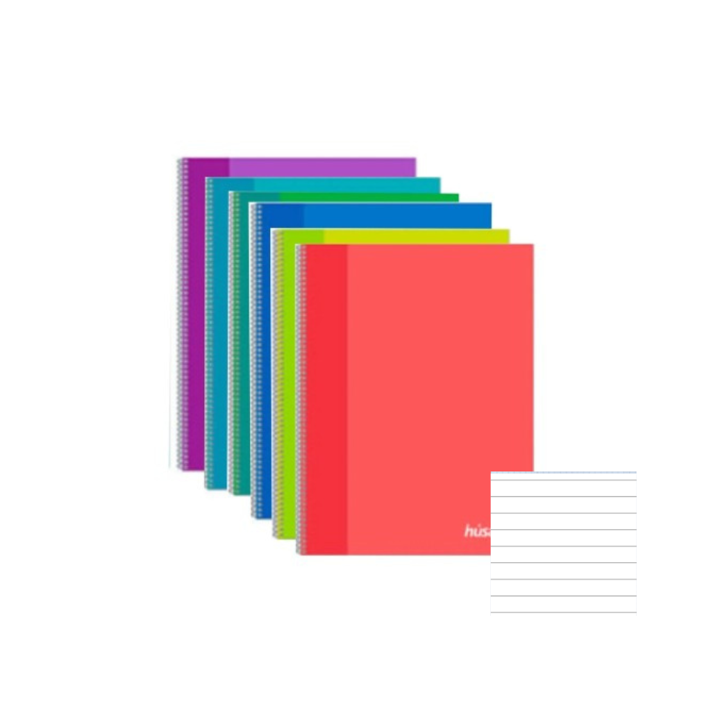 CUADERNO 22.3X29.7 C/ESPIRAL HUSARES X 80HJS = RAYADO TRENDY 6294