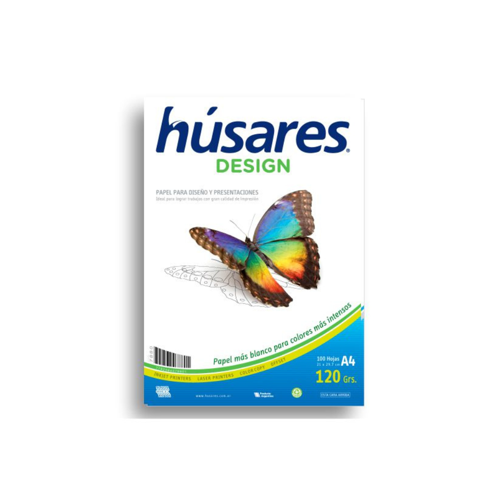 PAPEL RESMA HUSARES DESIGN 7880 A4 120GRS 100HJS