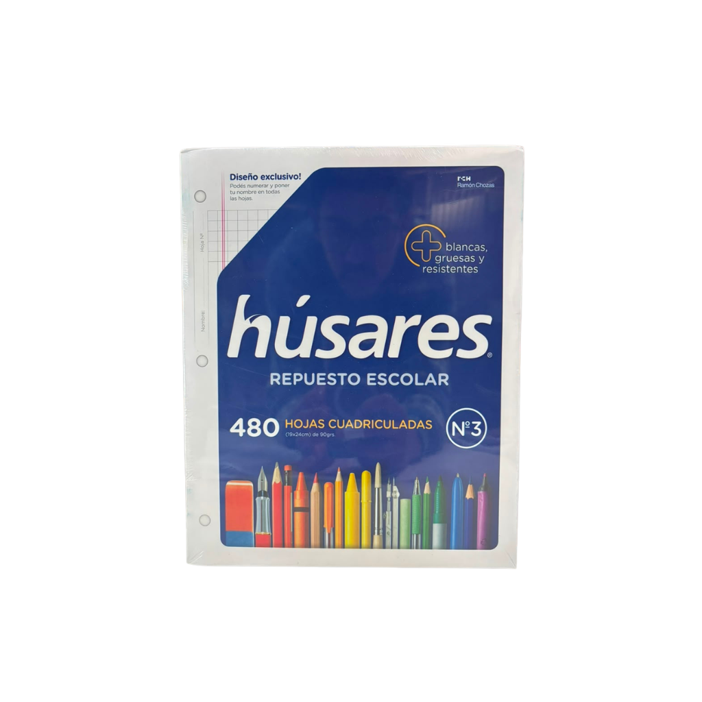 REPUESTO HUSARES Nº3 X 480 HOJAS 90GRS # 6236