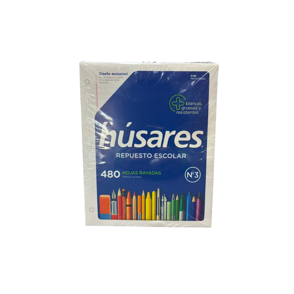 REPUESTO HUSARES Nº3 Nº3 X 480 HOJAS 90GRS = 6231