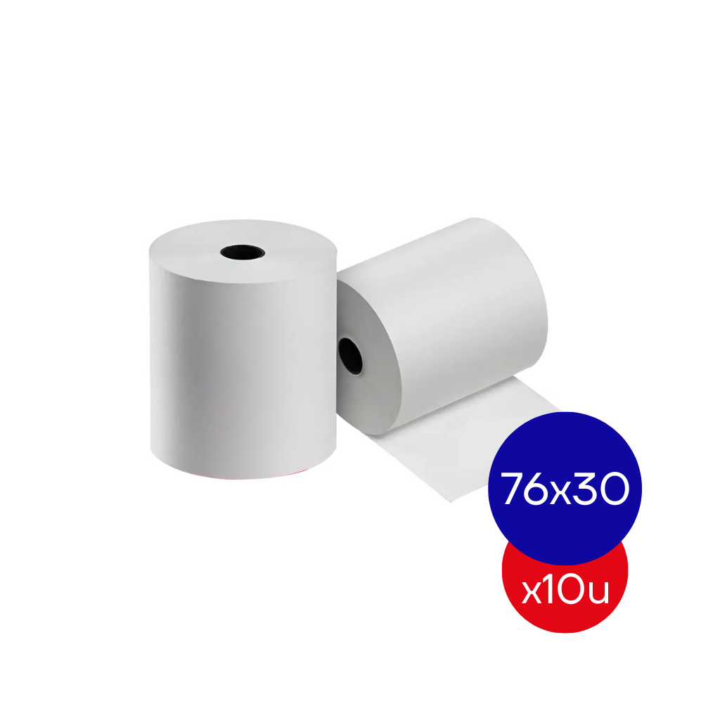 ROLLOS TERMICOS HUSARES 1177 76X30 PAQ X 10 UNID.