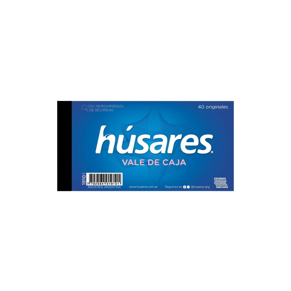 TALONARIO HUSARES 1910 VALE DE CAJA