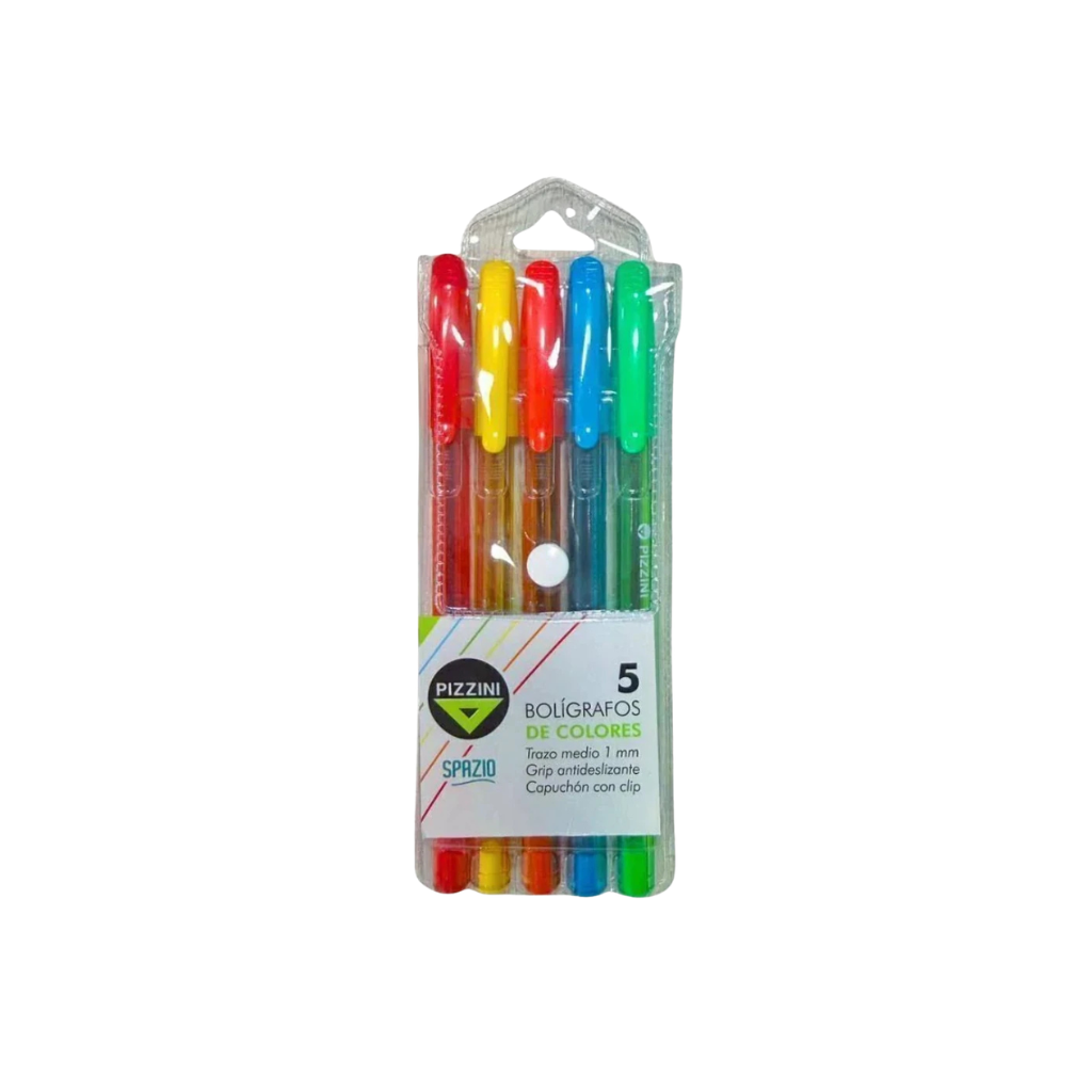 BOLIGRAFO DE COLORES SURTIDOS SPAZIO X 5 PIZZINI B50CS1X5