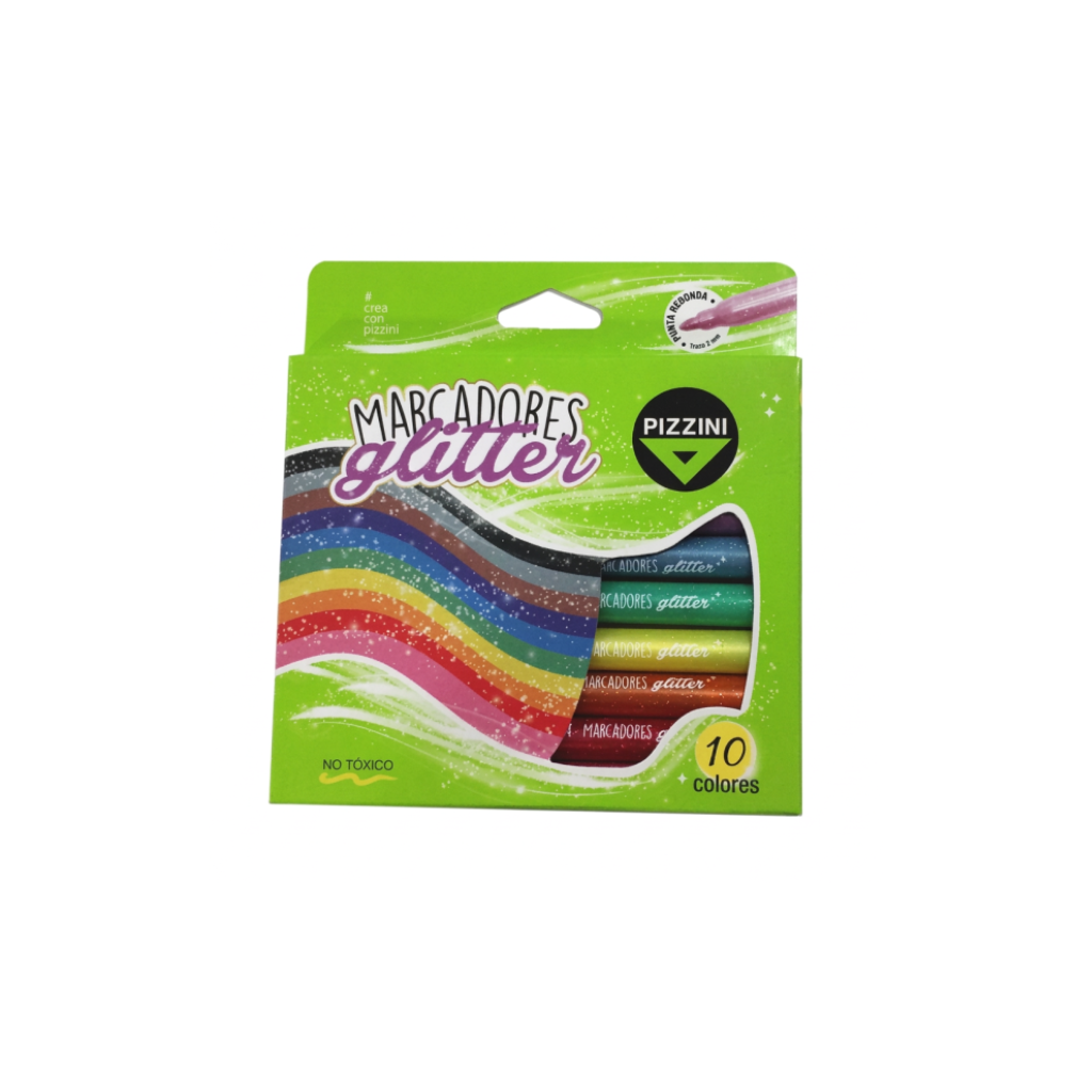 MARCADOR GLITTER X10 PIZZINI 1233X10