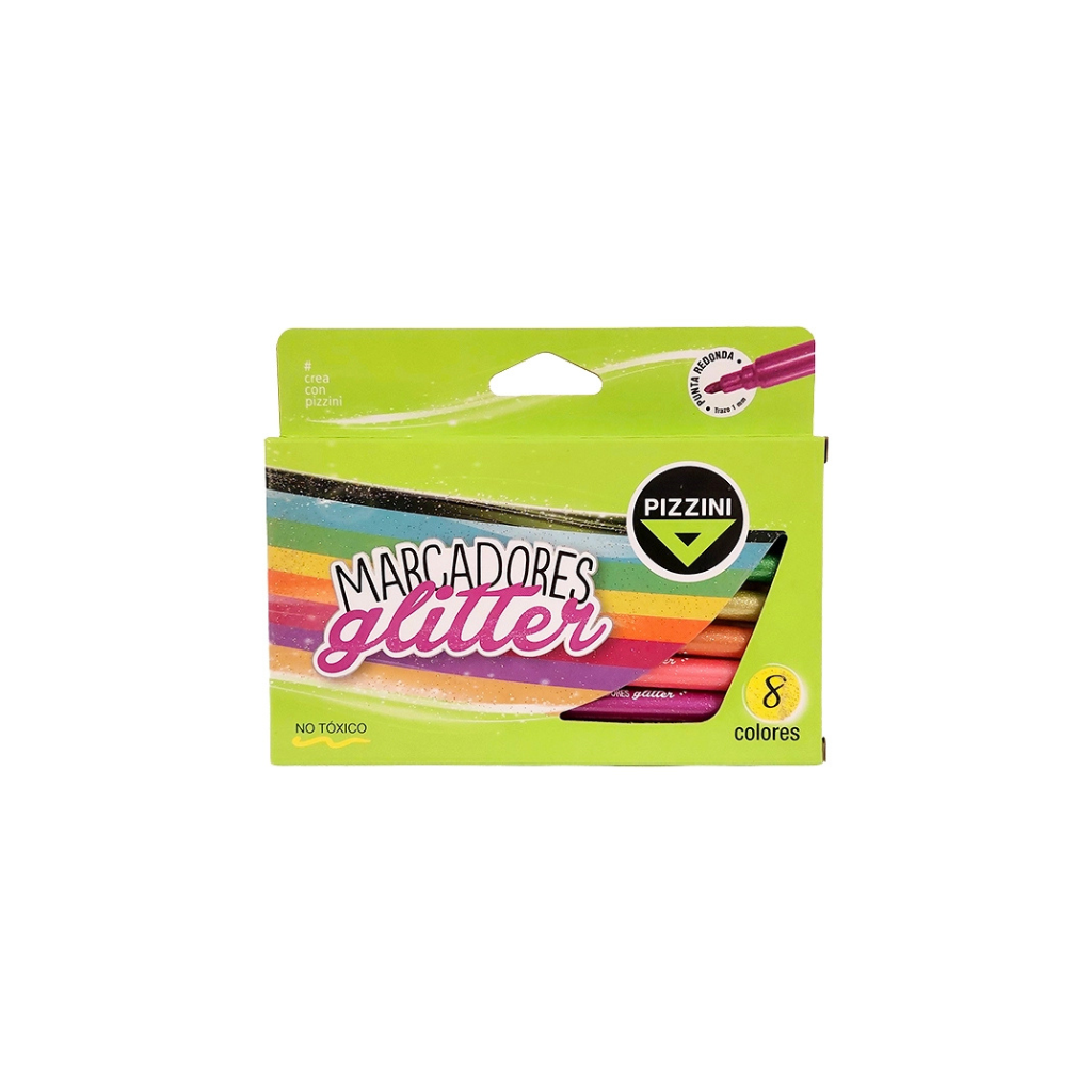 MARCADORES GLITTER X8 PIZZINI 1208