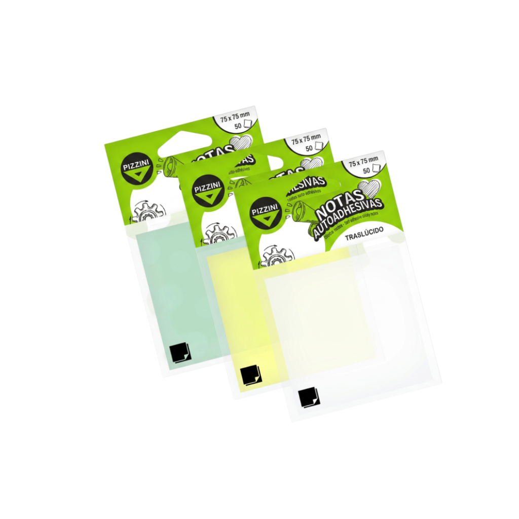 NOTAS ESTATICA PIZZINI TRASLUCIDA 75X75X50 NEON (NAE757550FAM)