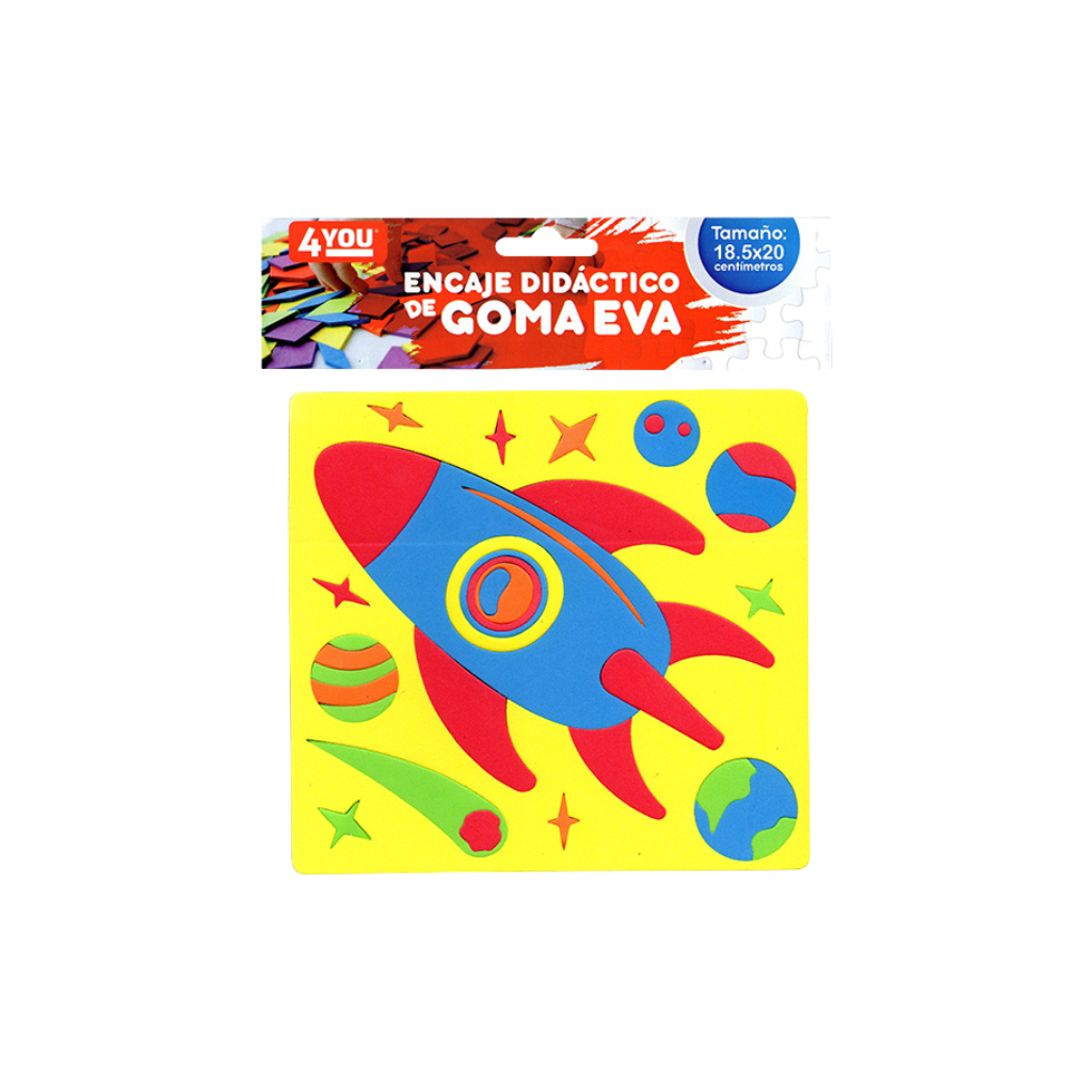 ENCASTRE GOMA EVA 4 YOU X 4 DISEÑOS SURT 18.5X20CM 4271 COHETE