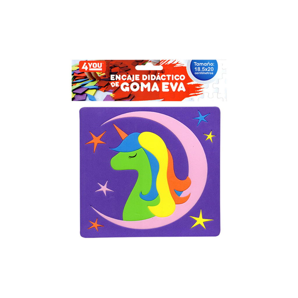 ENCASTRE GOMA EVA 4 YOU X 4 DISEÑOS SURT 18.5X20CM 4271 UNICORNIO