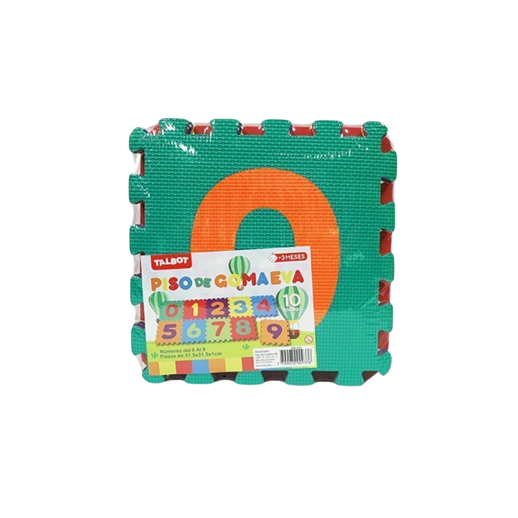 PISOS GOMA EVA TALBOT NUMEROS 0-9 X 10U 31.5X31.5X1CM 5133