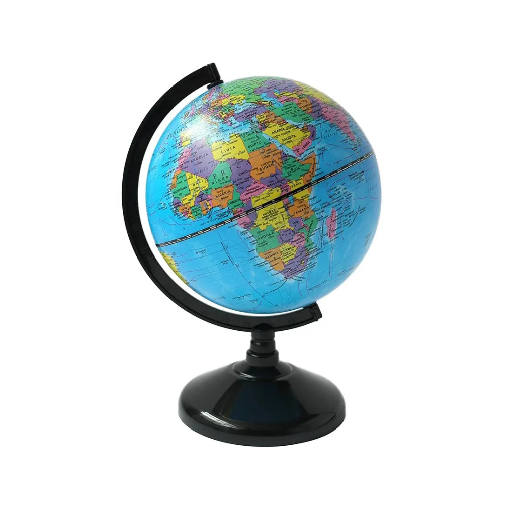 GLOBO TERRAQUEO 14 CM BASE PLASTICA POLITICO-147W