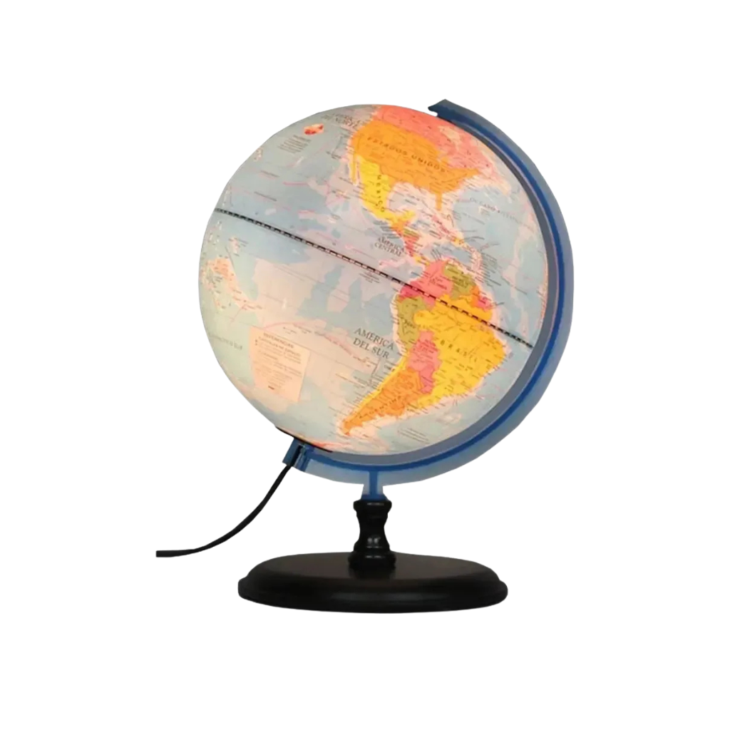 GLOBO TERRAQUEO 25CM 259WML BASE MADERA CON LUZ