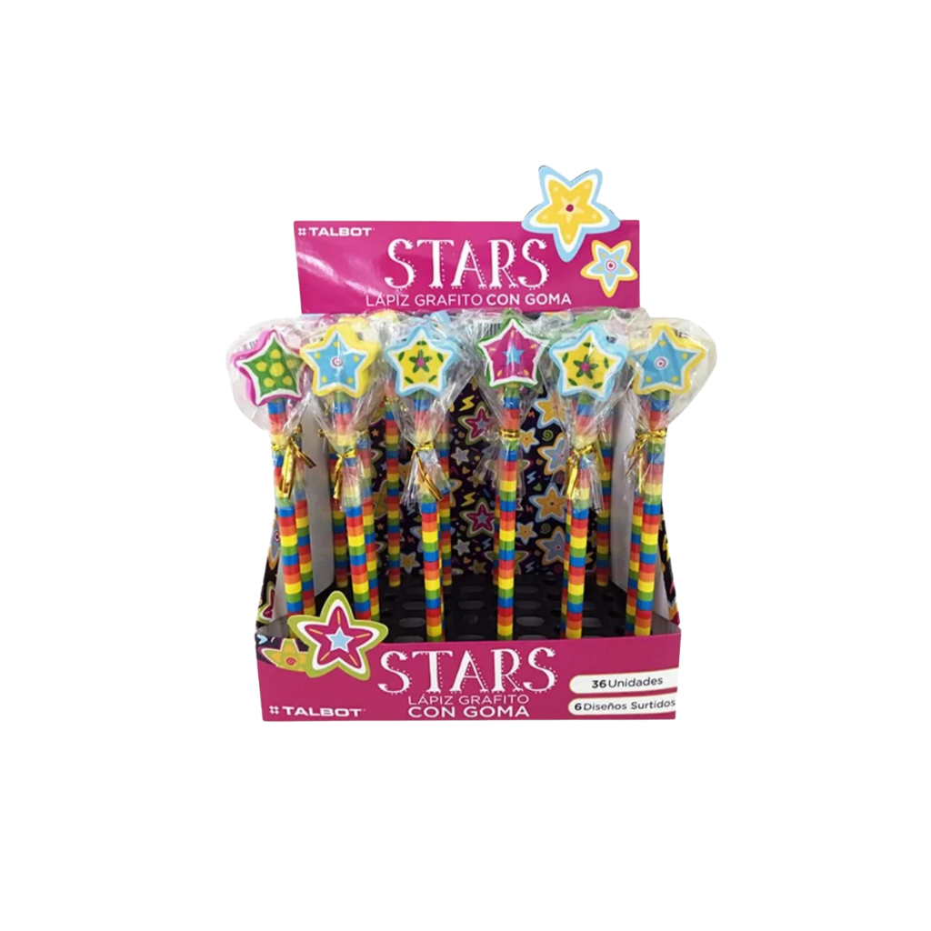 LAPIZ CON GOMA TALBOT STARS