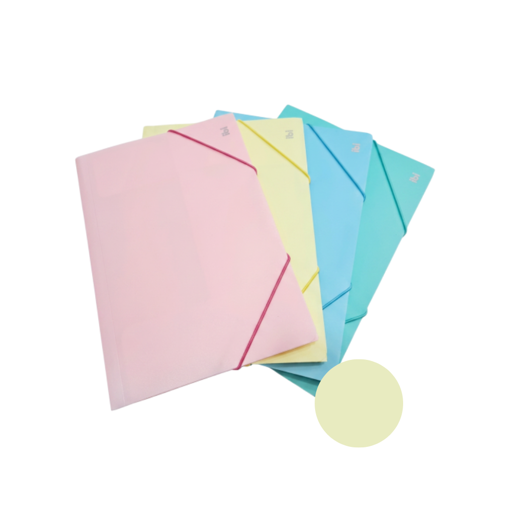 CARPETA CON ELASTICO OFICIO AMARILLO PASTEL