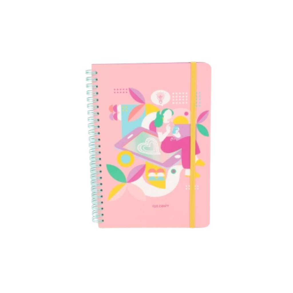 CUADERNO ESPIRAL A5 RAYADO 80 HJS PINK WOMAN 115180