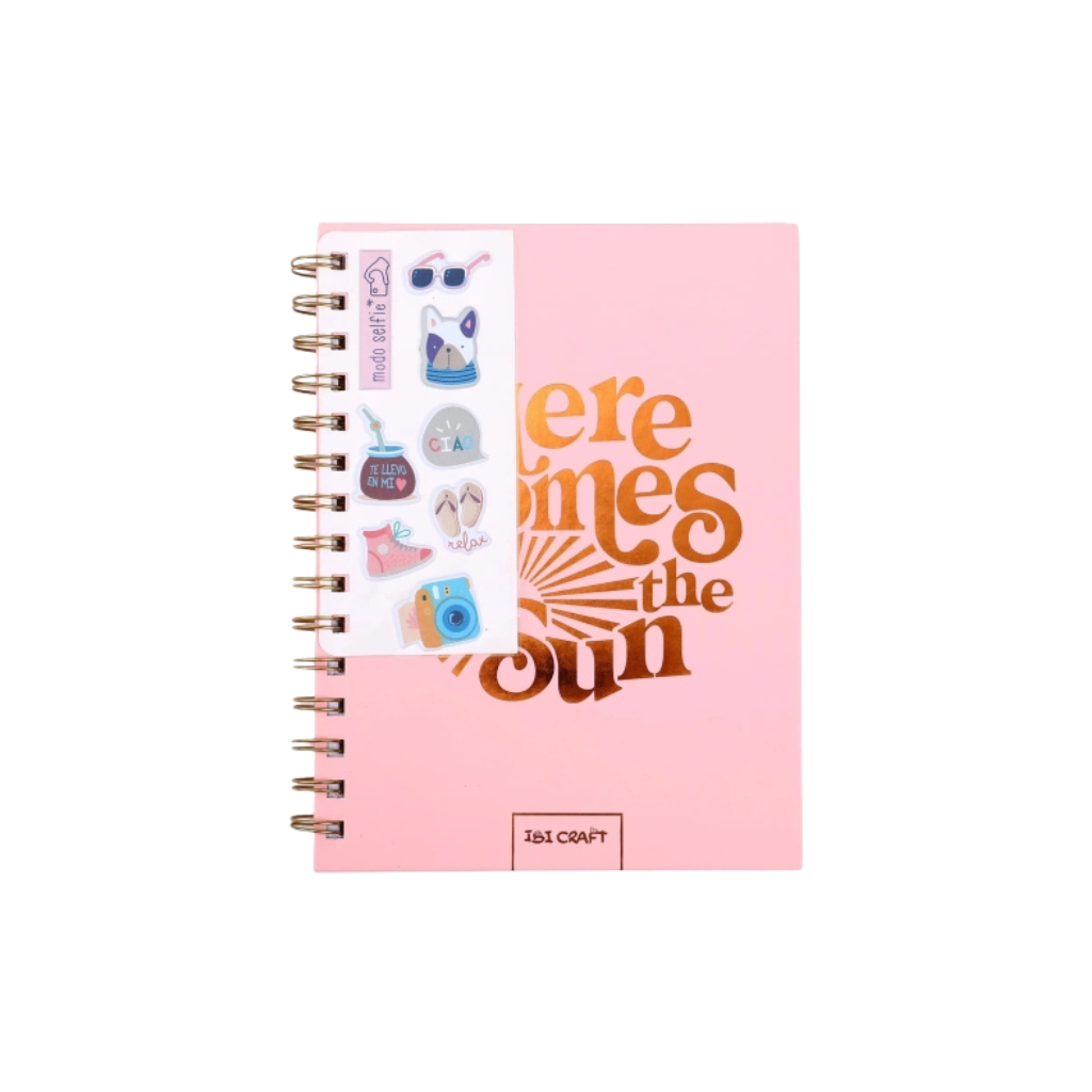 CUADERNO SPIRIT ESPIRAL 80HJS + STICKERS 3D (SUN) 115120