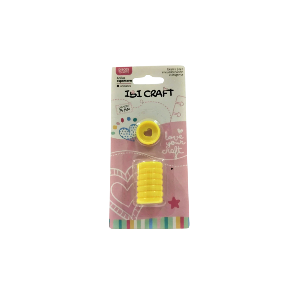 DISCOS DE EXPANSION 24MM CORAZON X 8PCS AMARILLO 650171