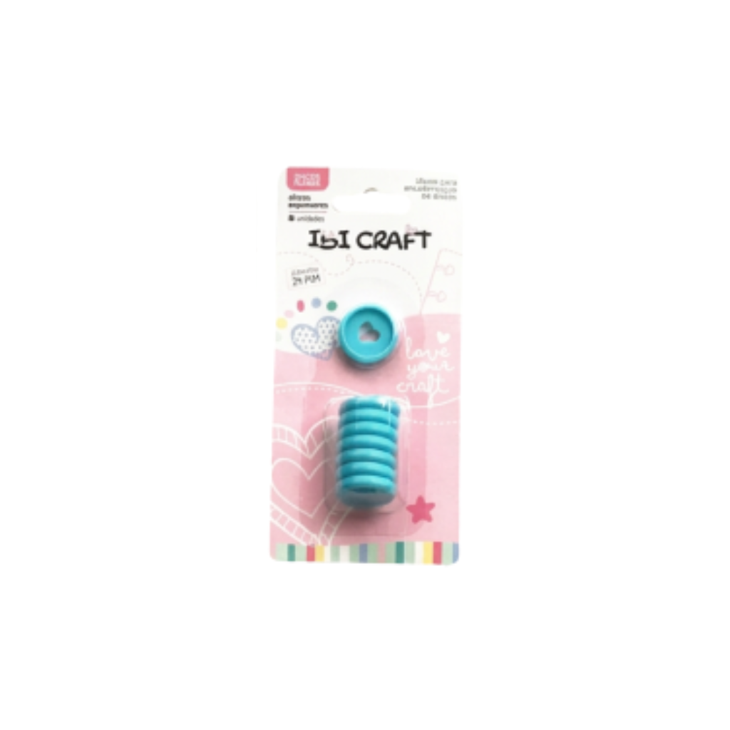 DISCOS DE EXPANSION 24MM CORAZON X 8PCS CELESTE