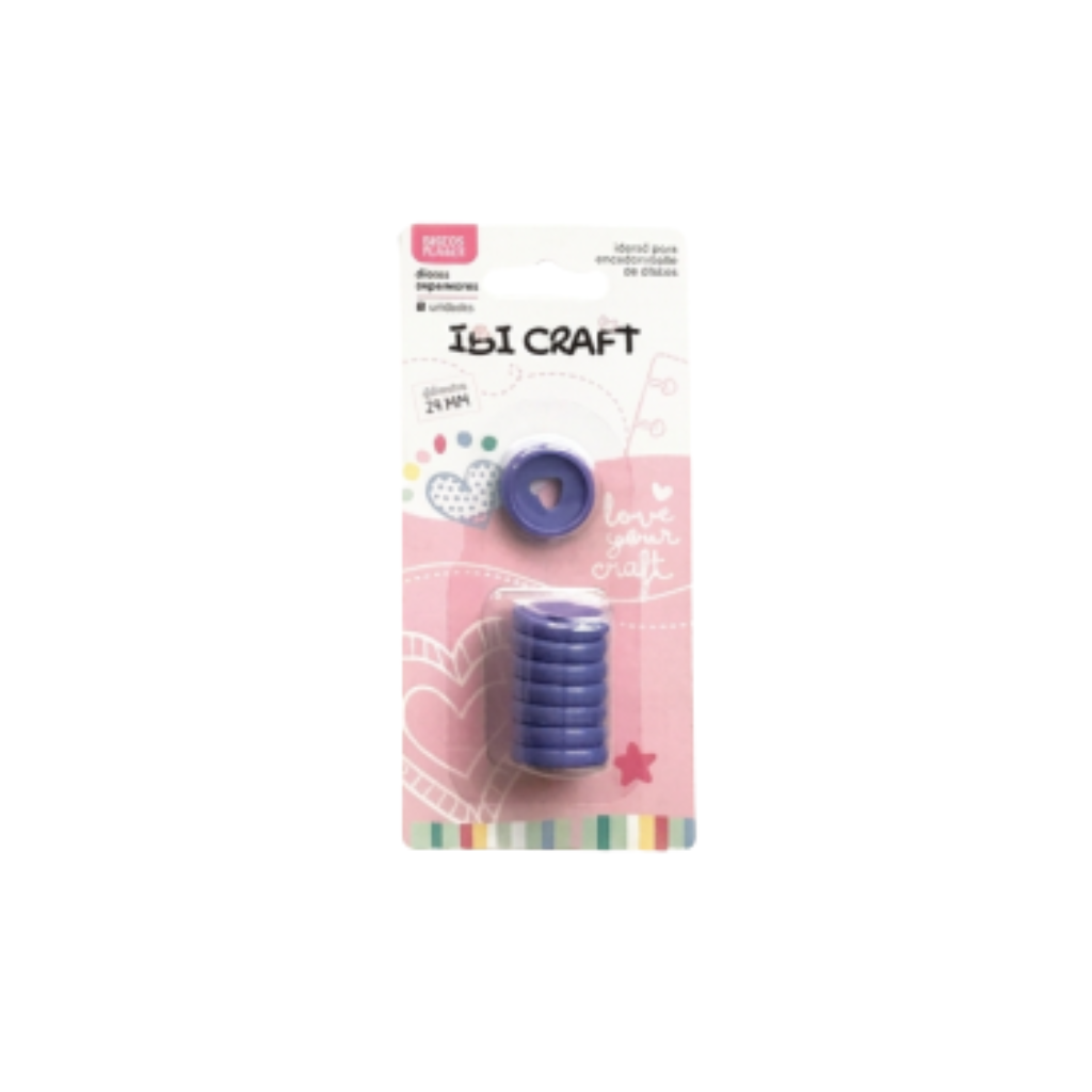 DISCOS DE EXPANSION 24MM CORAZON X 8PCS LAVANDA
