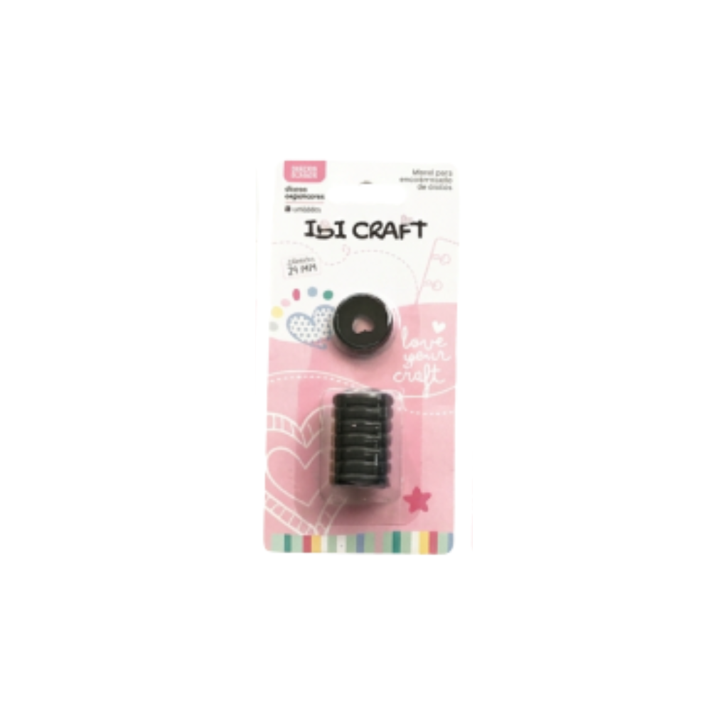 DISCOS DE EXPANSION 24MM CORAZON X 8PCS NEGRO