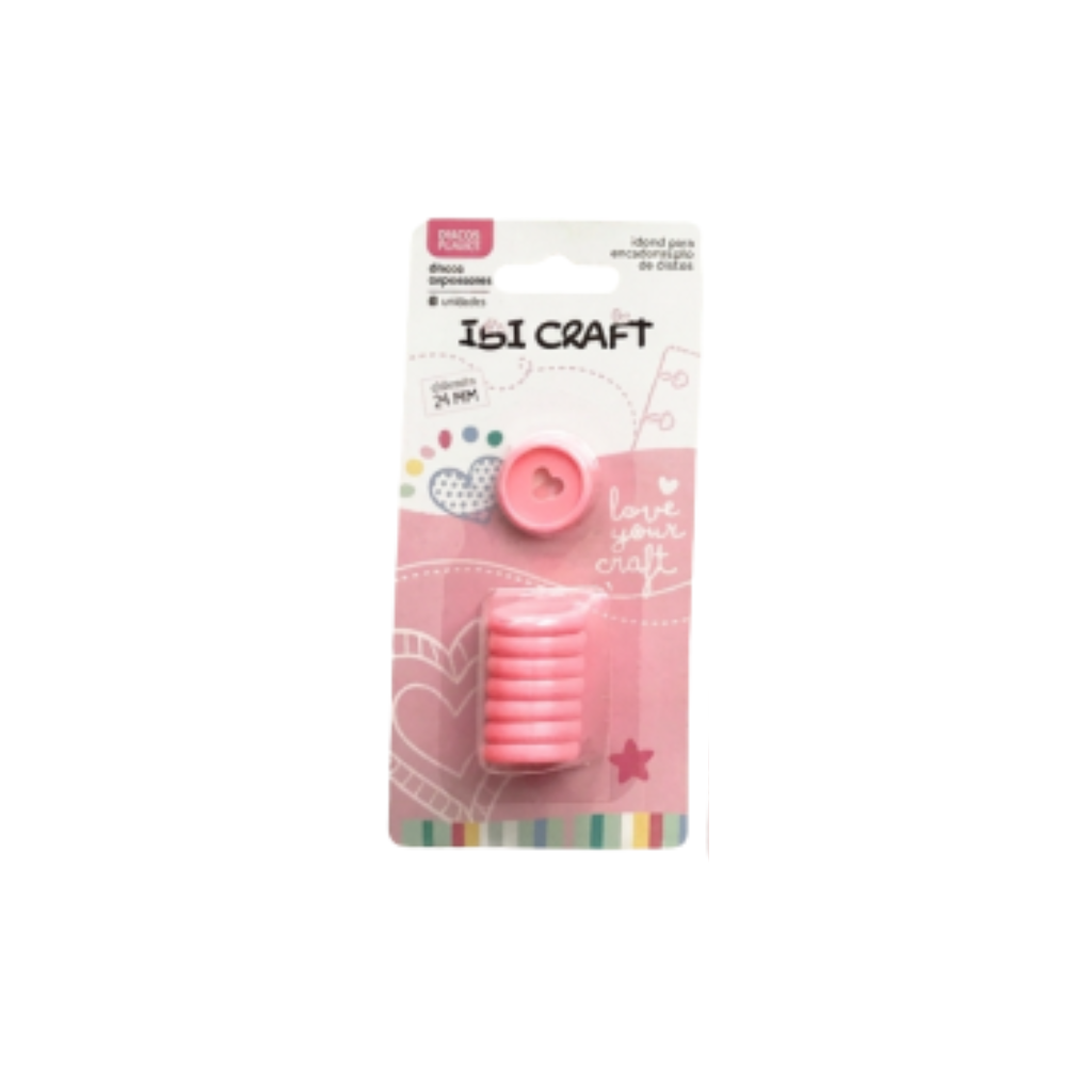 DISCOS DE EXPANSION 24MM CORAZON X 8PCS ROSA