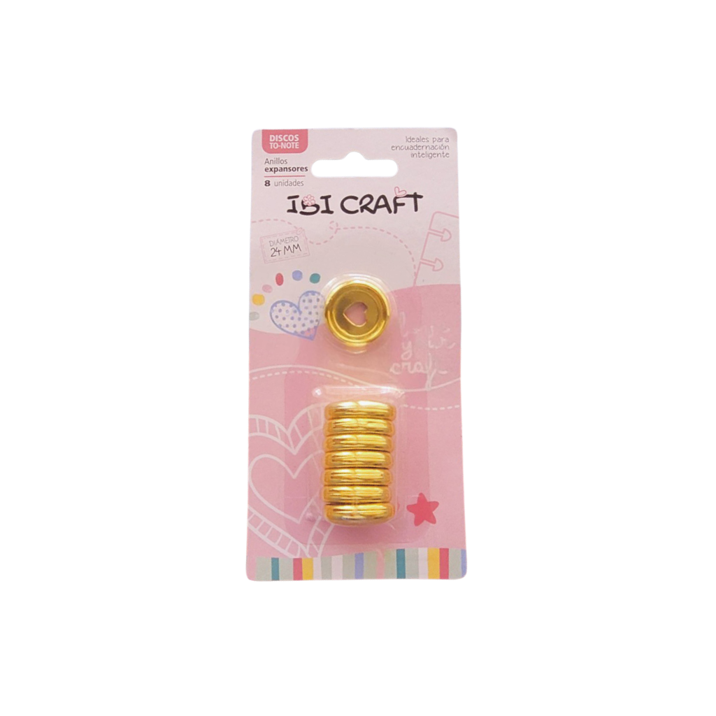 DISCOS DE EXPANSION 24MM CORAZON X 8PCS ORO 650296