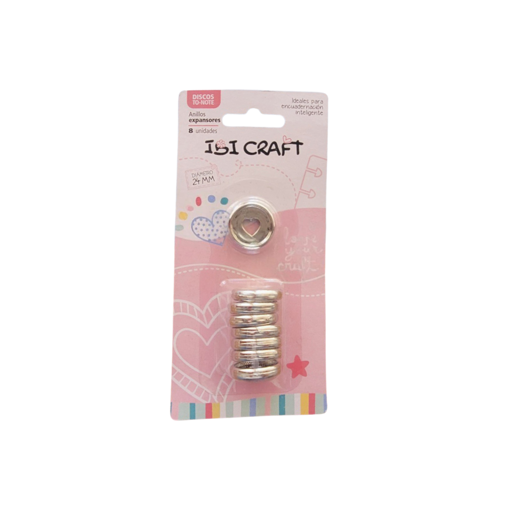 DISCOS DE EXPANSION 24MM CORAZON X 8PCS PLATA 650295