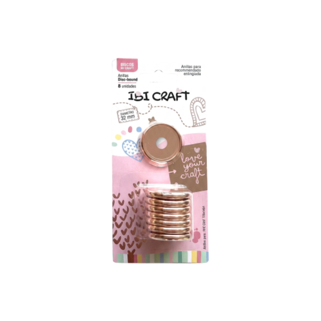 DISCOS DE EXPANSION 32MM X 8PCS GOLD ROSE 650292