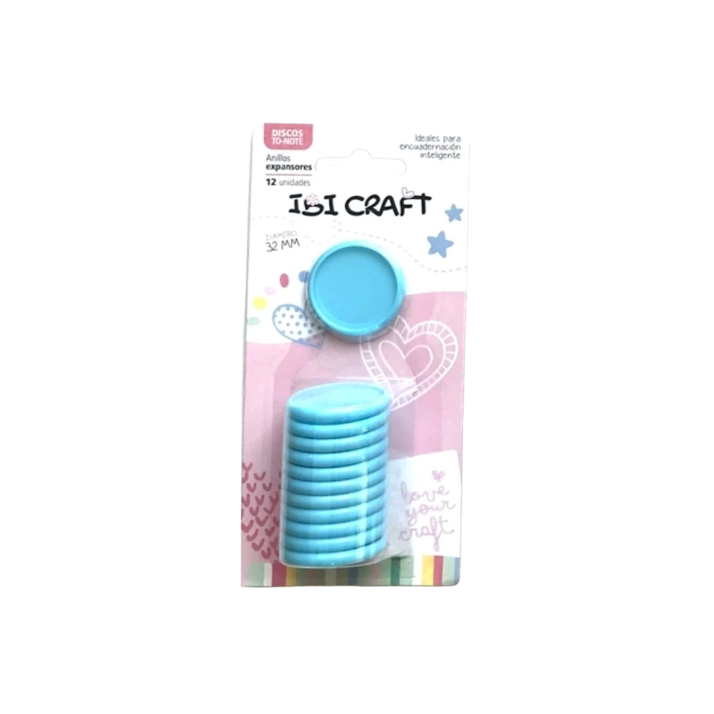 DISCOS DE EXPANSION 32MM. X 12PCS MEDIANO AQUA. 650245