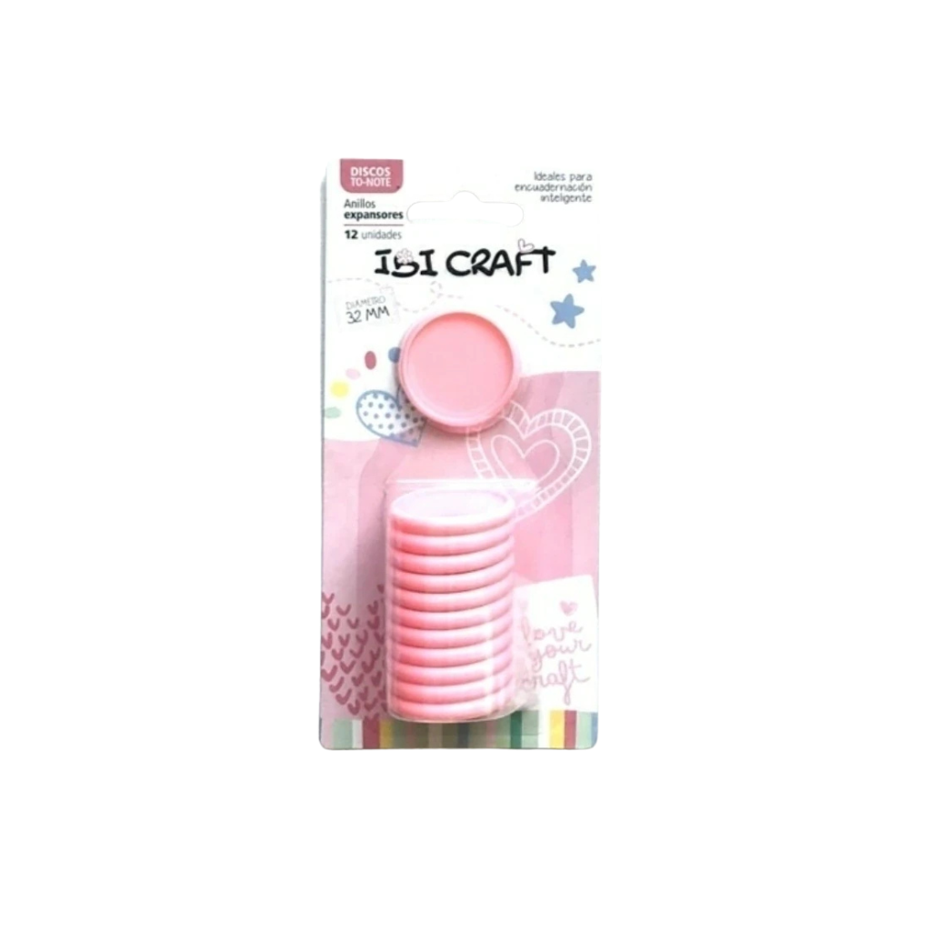 DISCOS DE EXPANSION 32MM. X 12PCS MEDIANO ROSA 650225