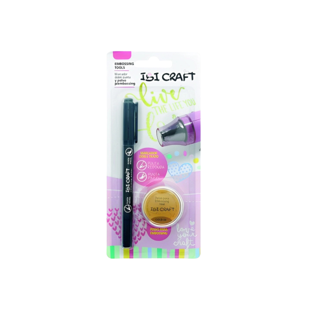 EMBOSSING SET 1 MARCADOR 2 PUNTAS Y FRASCO 657150