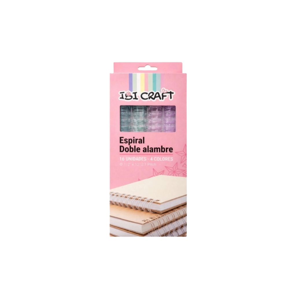 ESPIRAL A4 DOBLE ALAMBRE 2:1 1/2 16PCS SURT PASTEL 128239